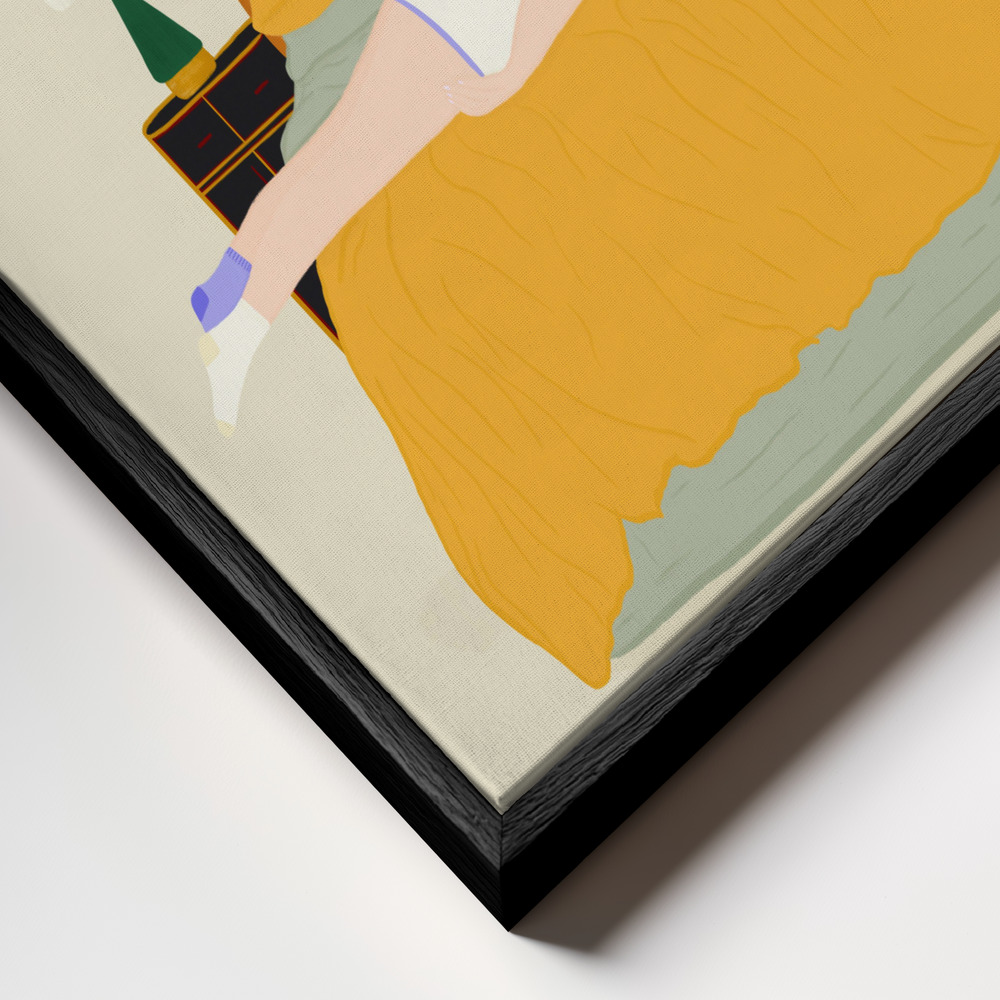 Canvas schilderi - Digital Nomad frame close-up - zwart frame