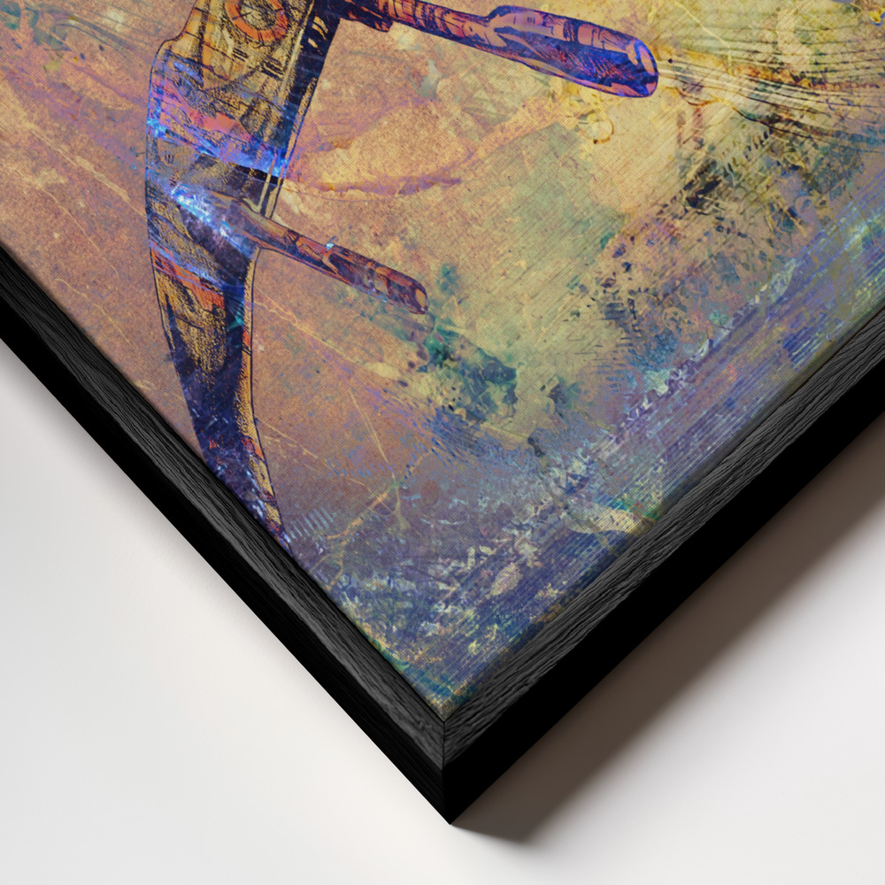 Canvas schilderi - Space ship art frame close-up - zwart frame