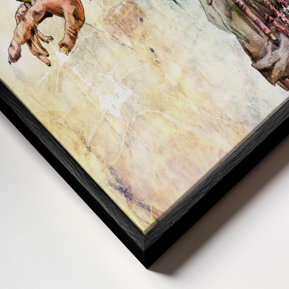 Canvas print - Don't look there - fantasy frame close up - black frame