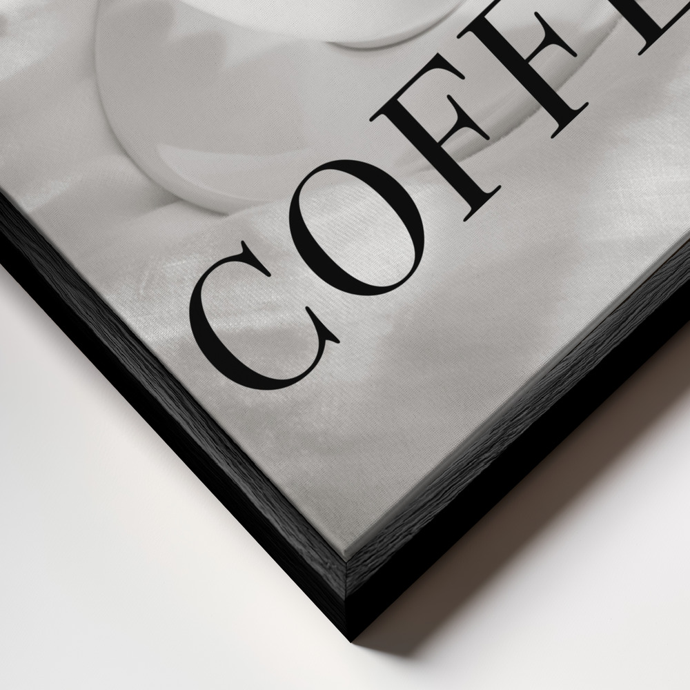 Lienzo - Coffee in Bed primer plano del marco - marco negro