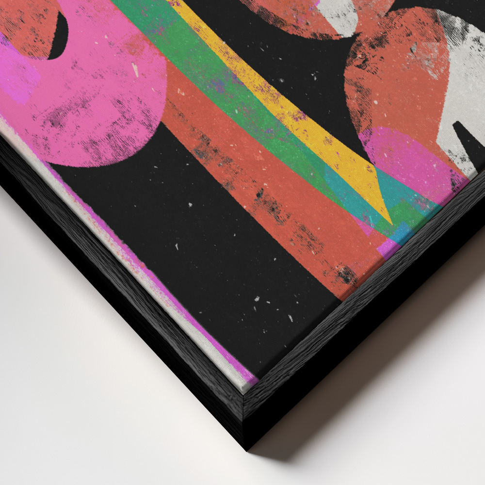 Canvas print - Junge (Party) frame close up - black frame