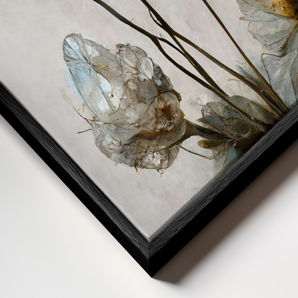 Canvas schilderi - Crystal Flowers frame close-up - zwart frame