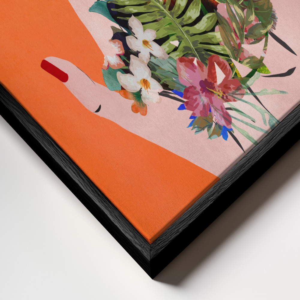 Toile - Frid`s Hand`s (Orange Version) cadre en gros plan - cadre noir