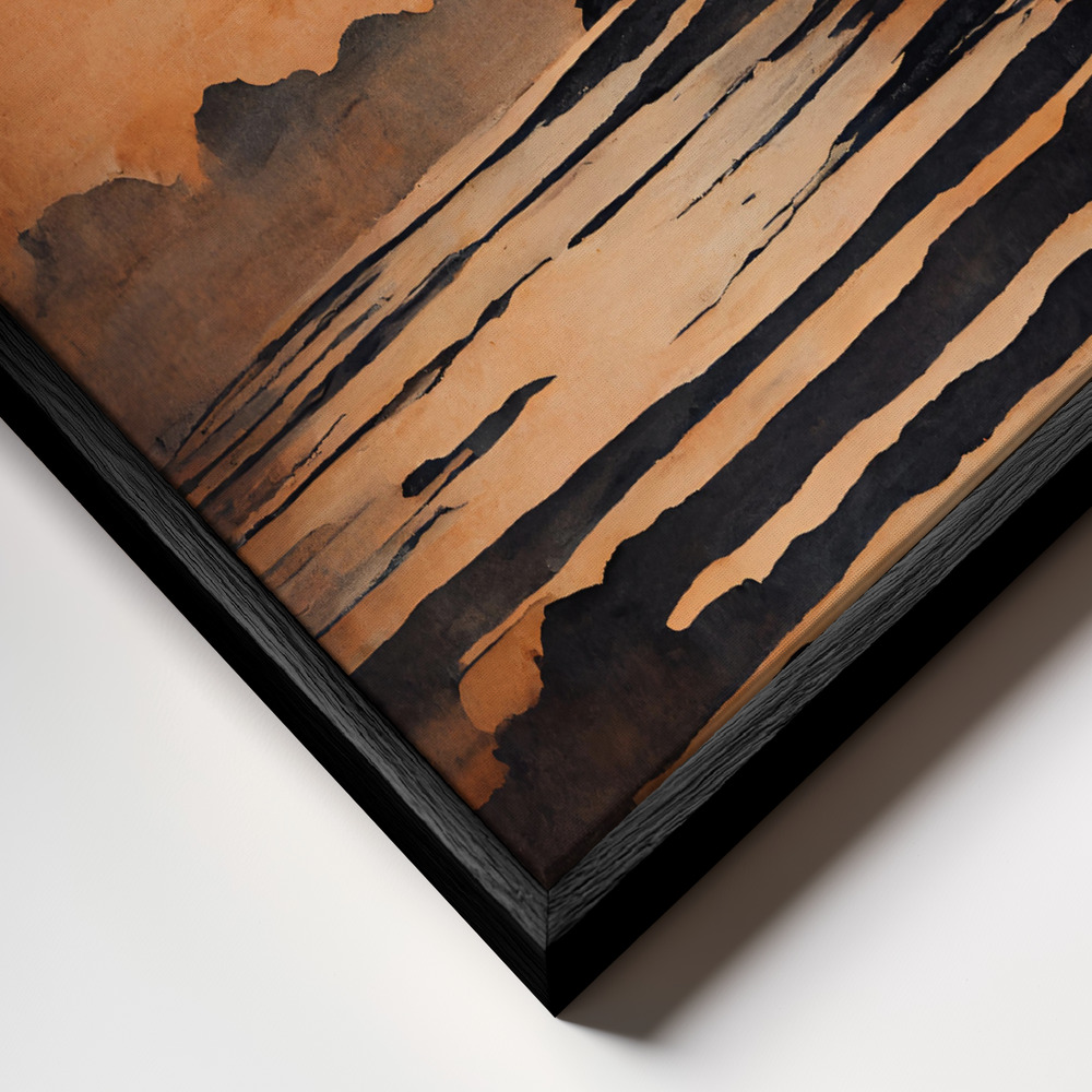 Canvas schilderi - Full Moon frame close-up - zwart frame