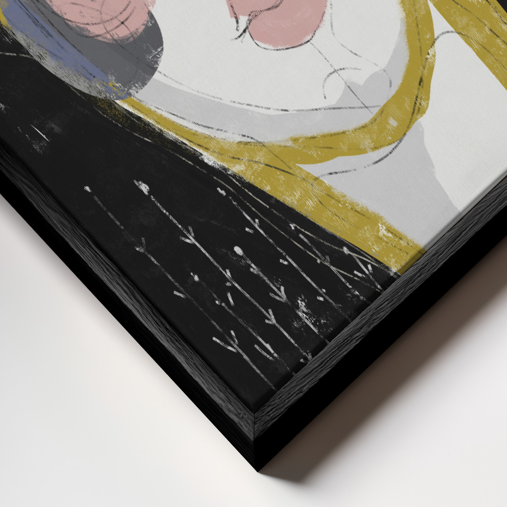 Canvas print - The Goddess Of The Night frame close up - black frame