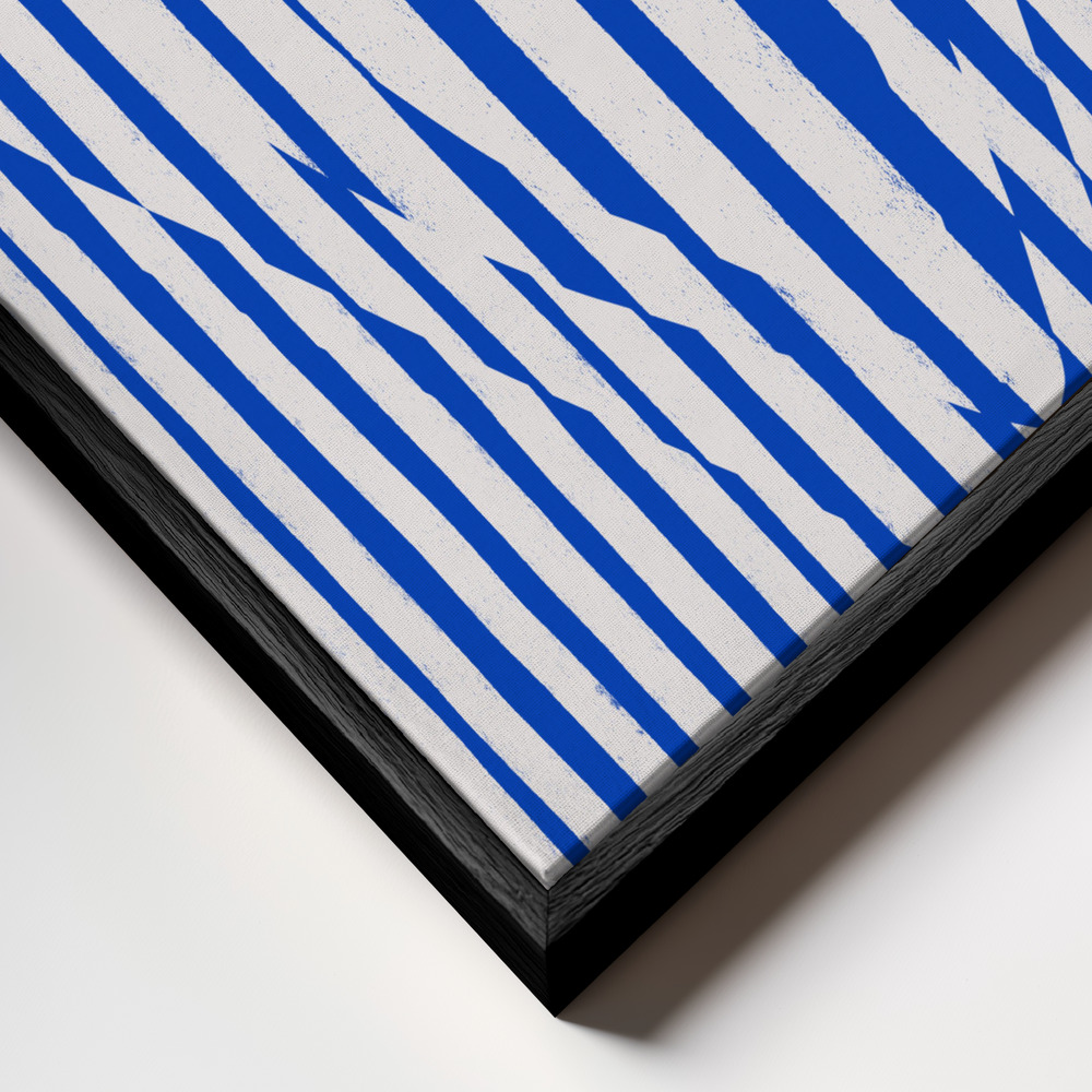 Canvas print - Hearts (Blue Version) frame close up - black frame