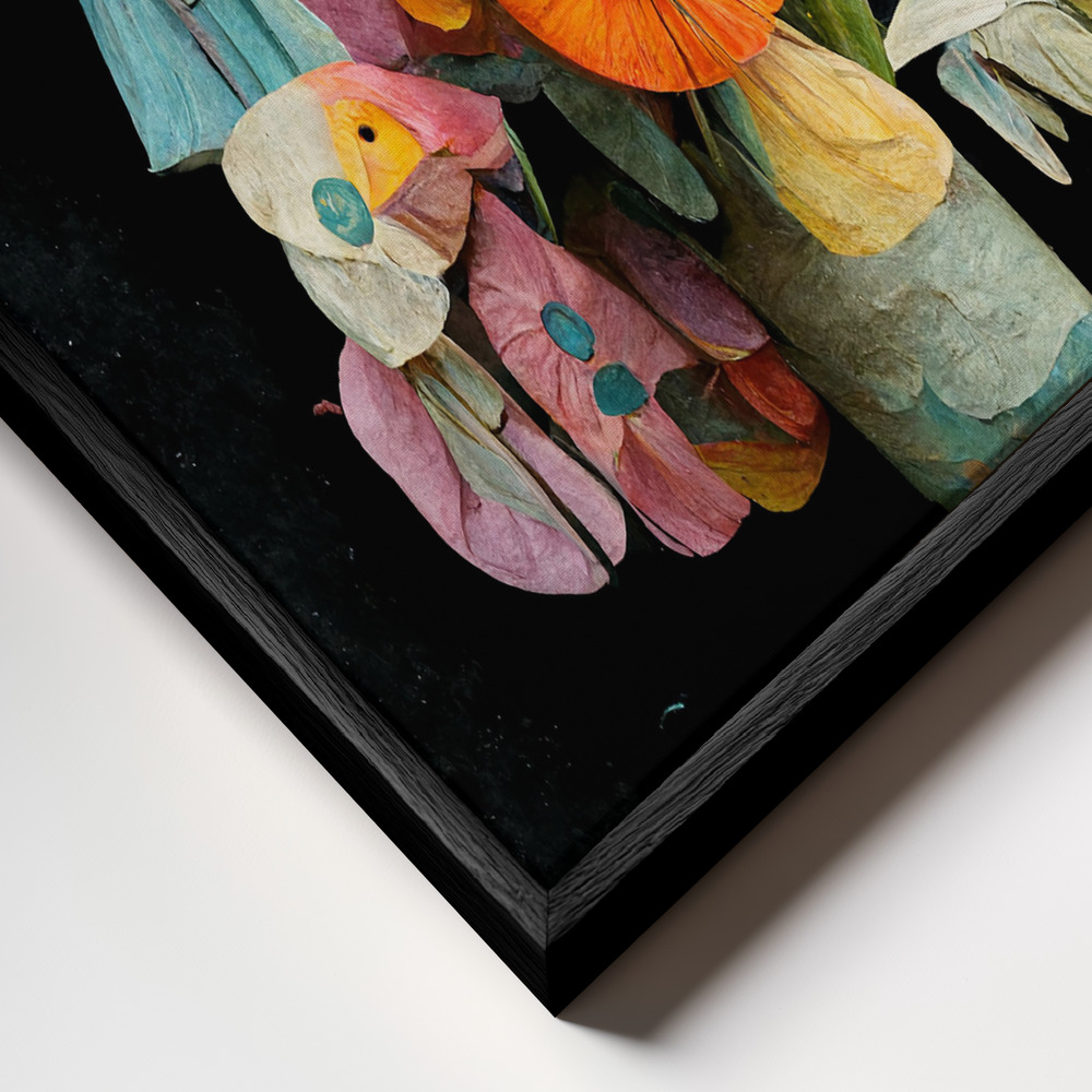 Canvas print - Les Fleurs frame close up - black frame