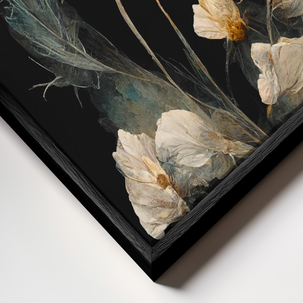 Canvas taulu - Dry Sagittaria kehys lähikuvassa - musta kehys