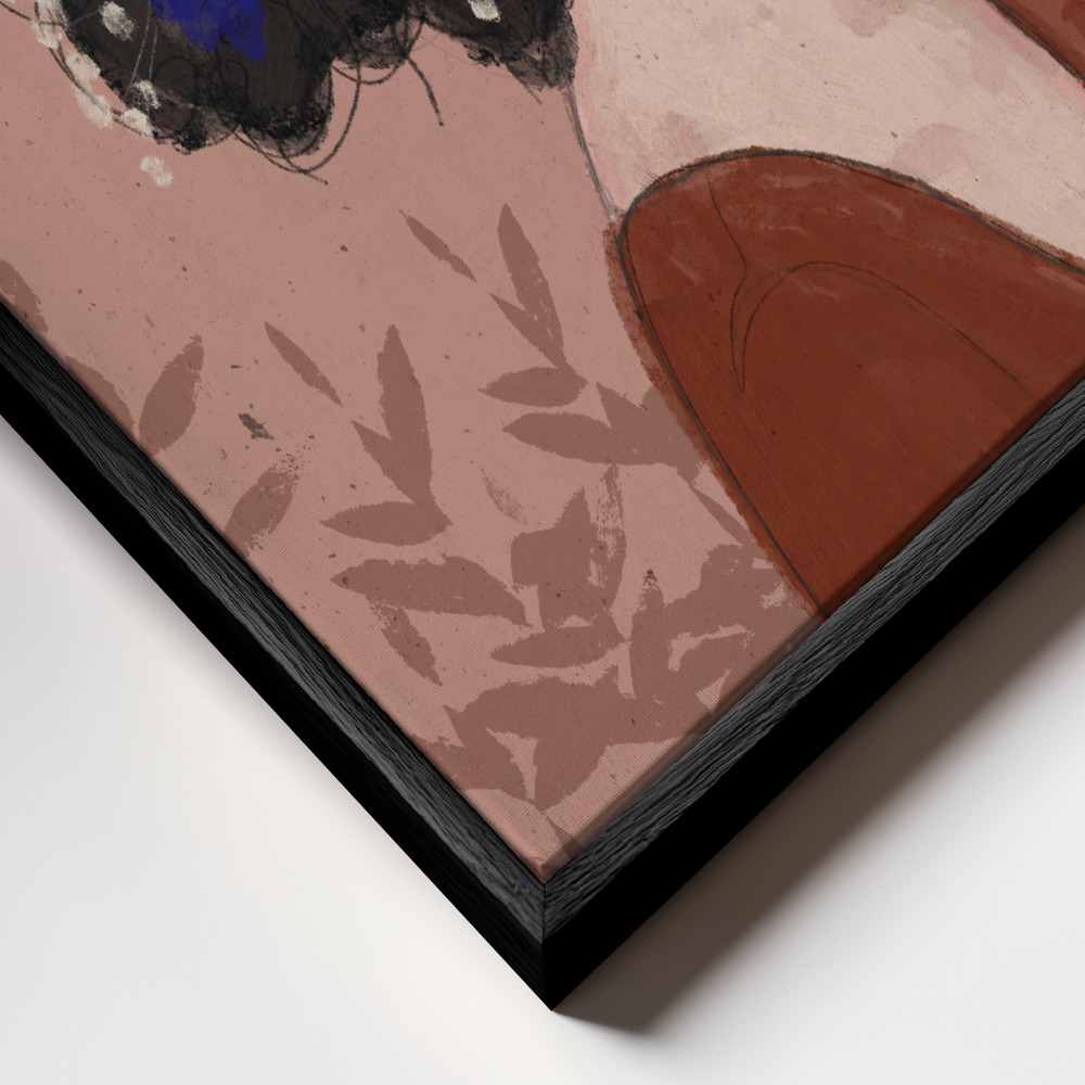 Lienzo - Summer Night primer plano del marco - marco negro