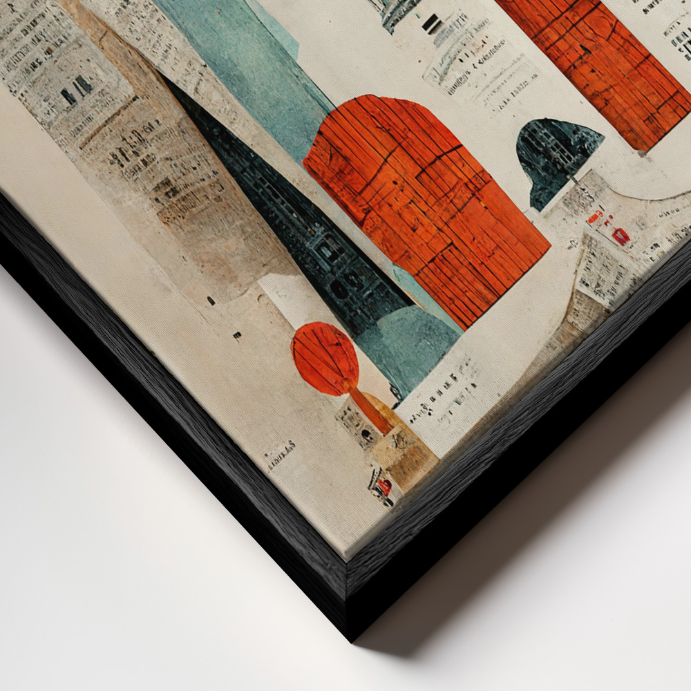 Canvas print - The Paper City frame close up - black frame