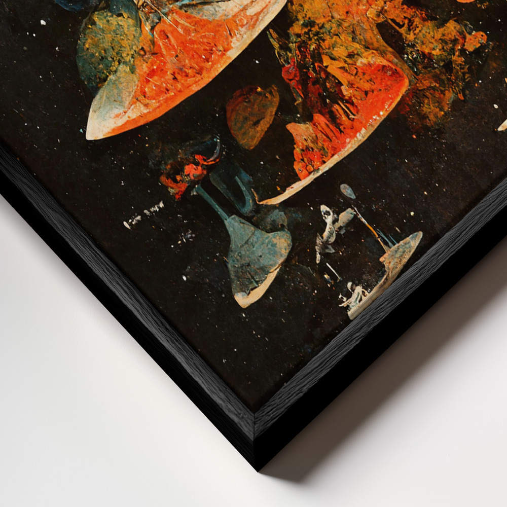 Canvas print - Flying Saucers frame close up - black frame