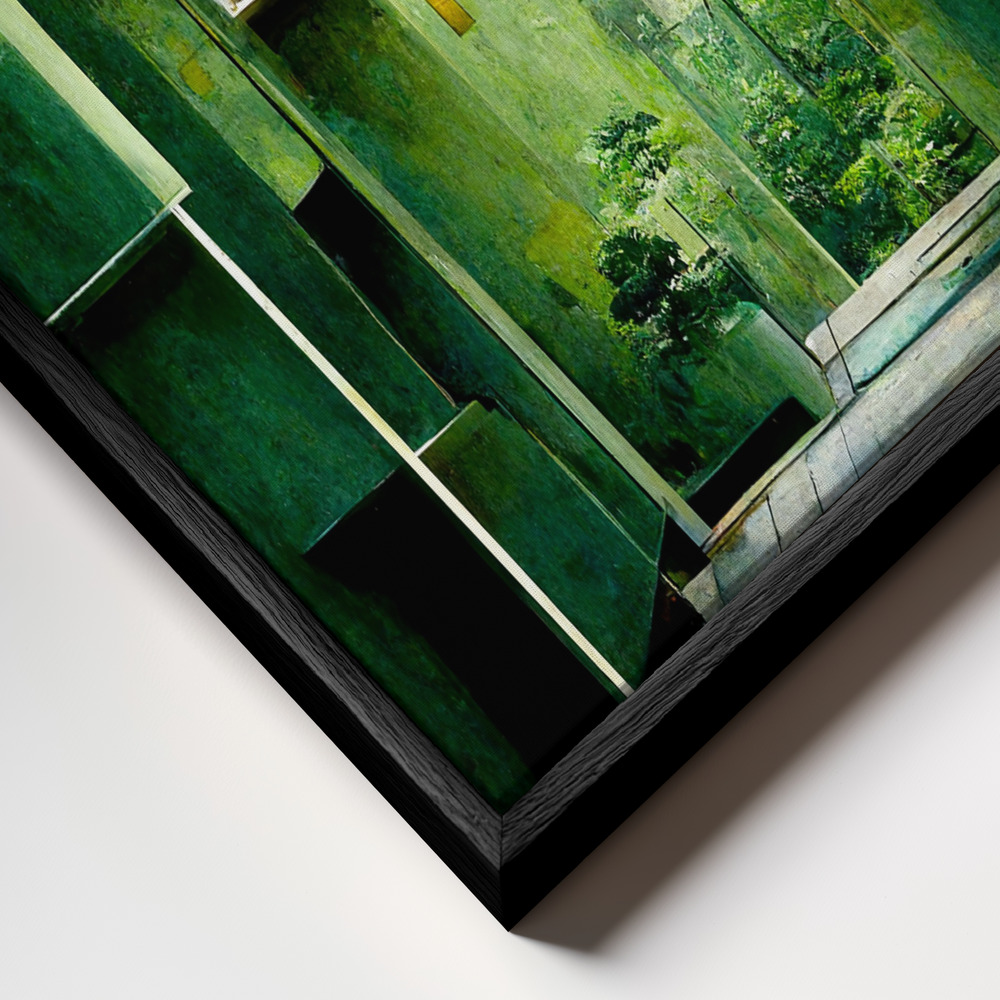 Canvas print - The Green House frame close up - black frame