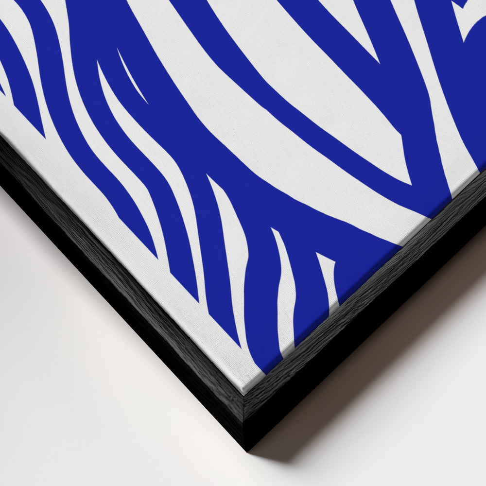 Lienzo - The Silence (Blue) primer plano del marco - marco negro