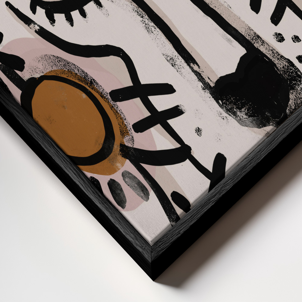 Canvas schilderi - Tiger (Light Version) frame close-up - zwart frame