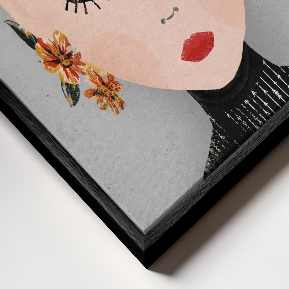 Canvas schilderi - Frida (Special Edition) frame close-up - zwart frame