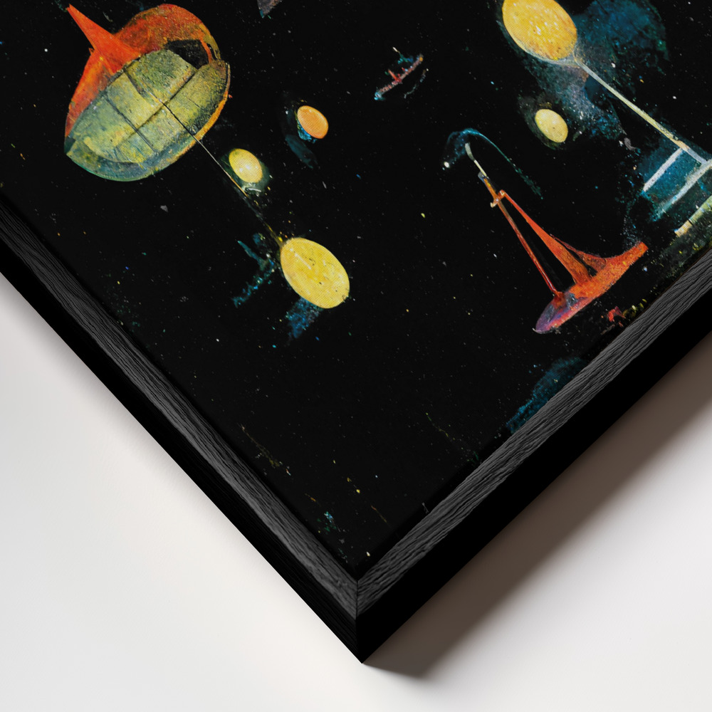 Lienzo - Lanterns primer plano del marco - marco negro