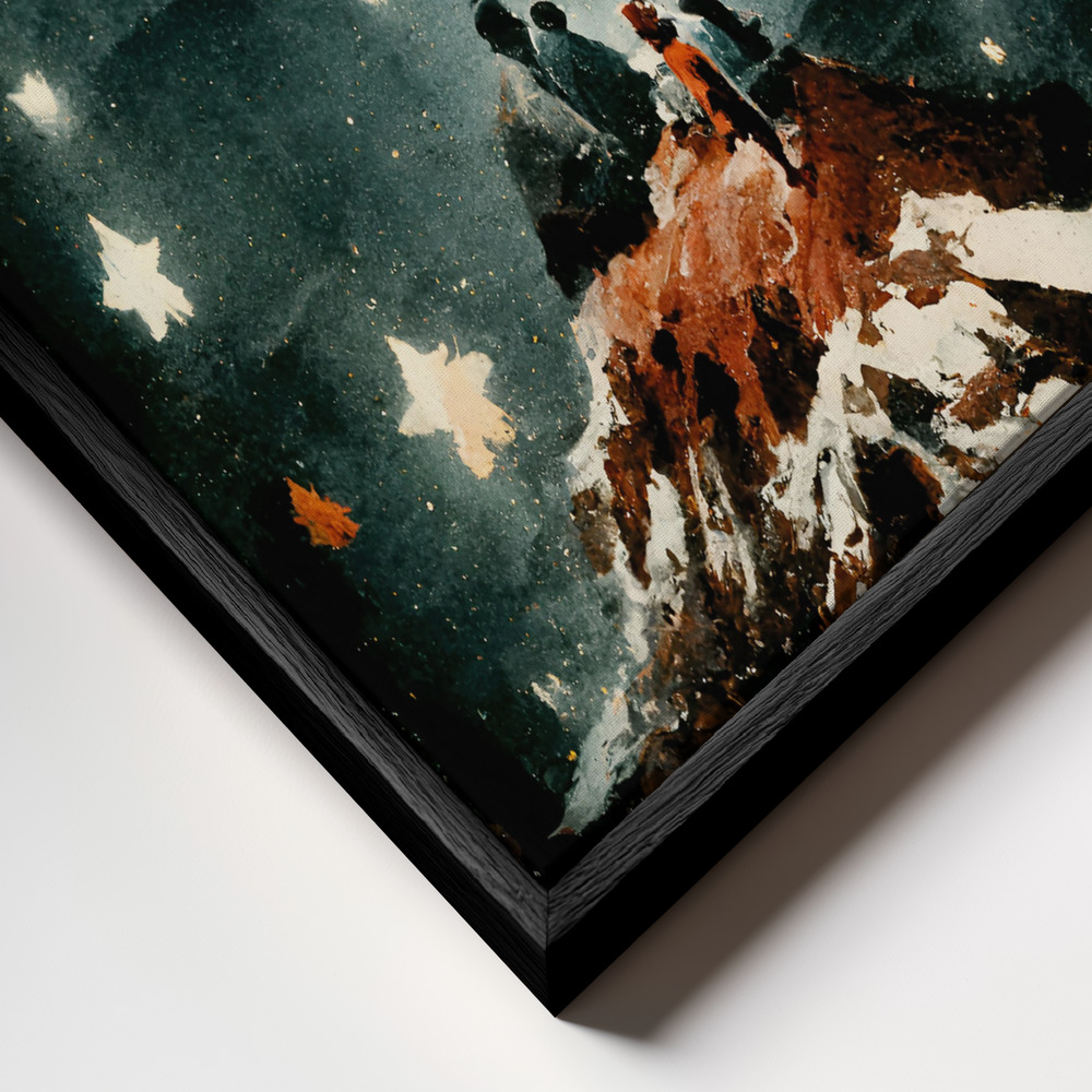 Lienzo - Night Of The Stars primer plano del marco - marco negro