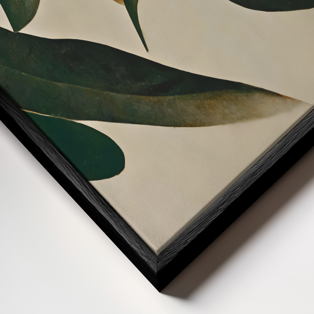 Lienzo - Floating Leafs primer plano del marco - marco negro