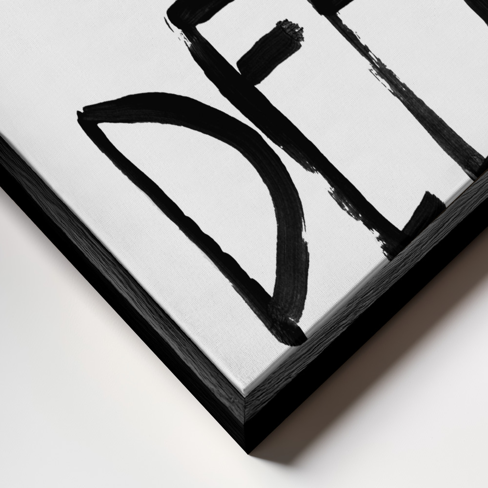Canvas schilderi - Oh Deer frame close-up - zwart frame