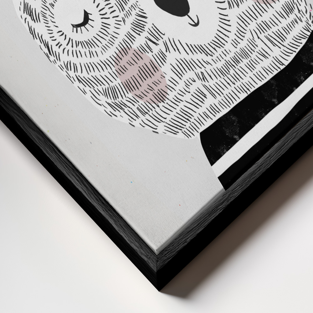 Canvas print - I Love Snow frame close up - black frame