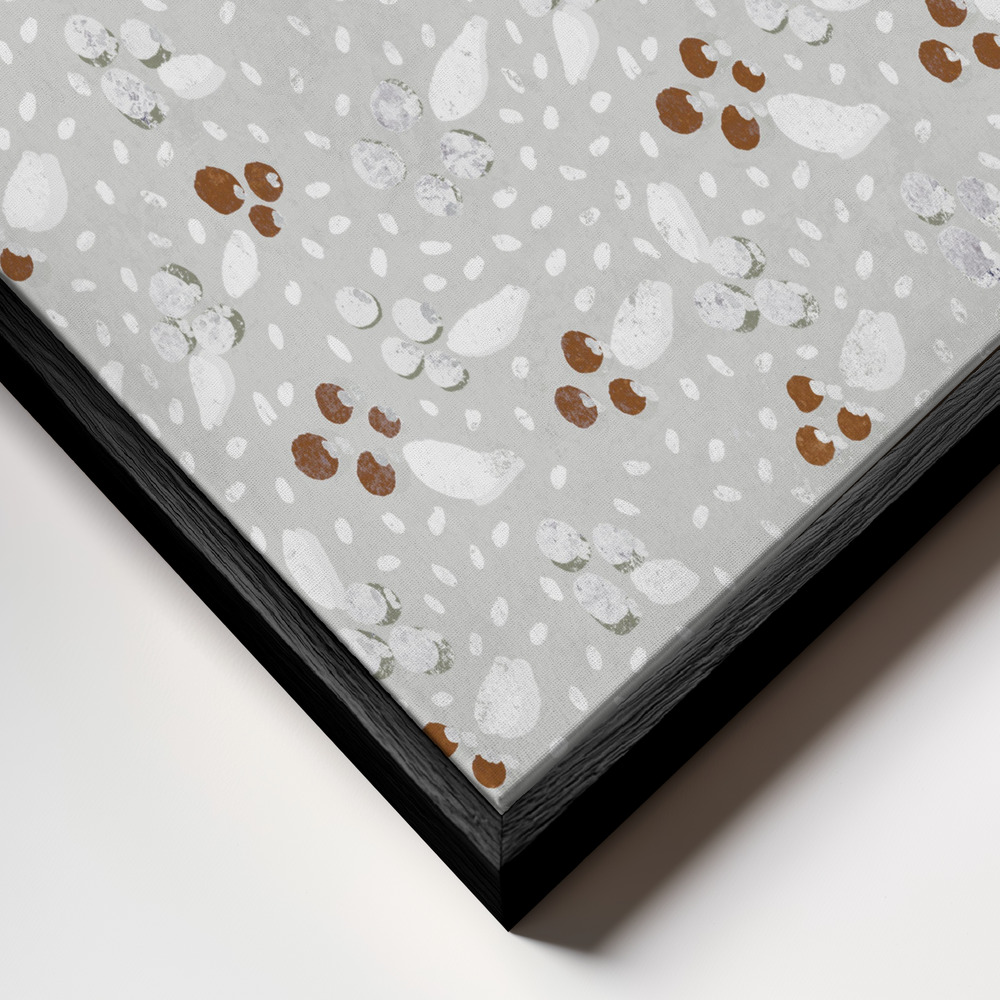 Toile - Berries in Winter Square cadre en gros plan - cadre noir