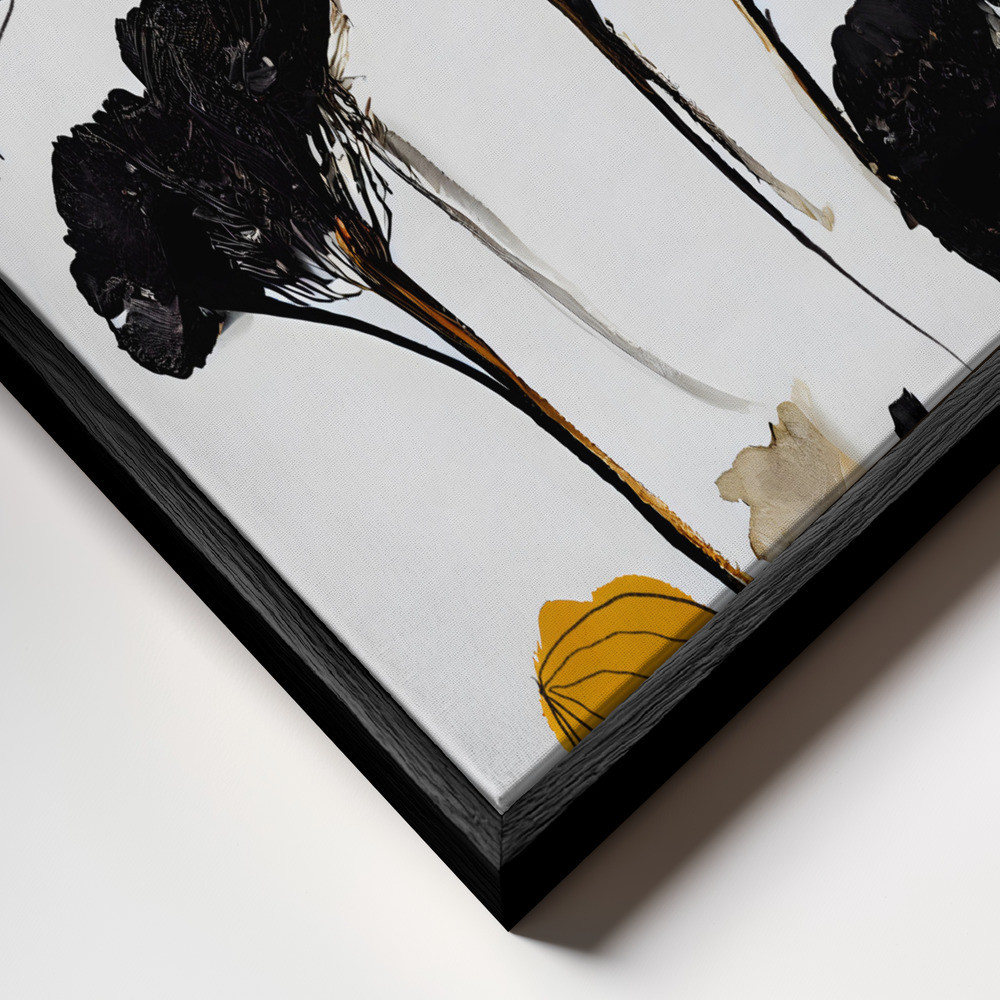 Canvas print - Black Dry Flowers frame close up - black frame