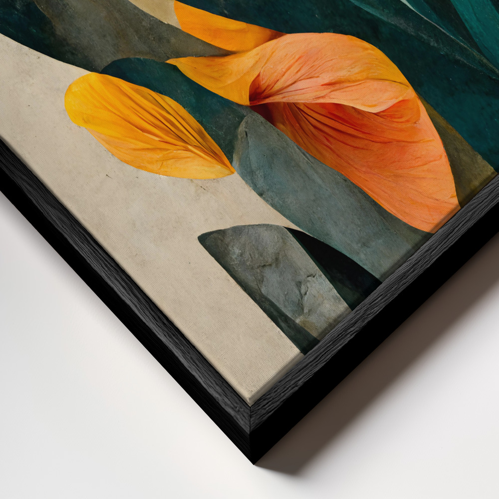 Lienzo - In My Garden primer plano del marco - marco negro