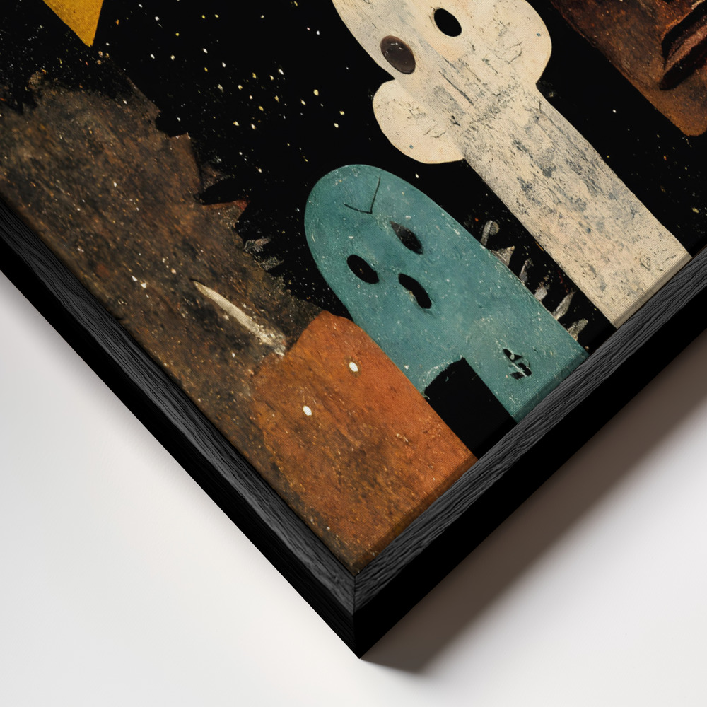 Lienzo - Me And My Spooky Friends primer plano del marco - marco negro