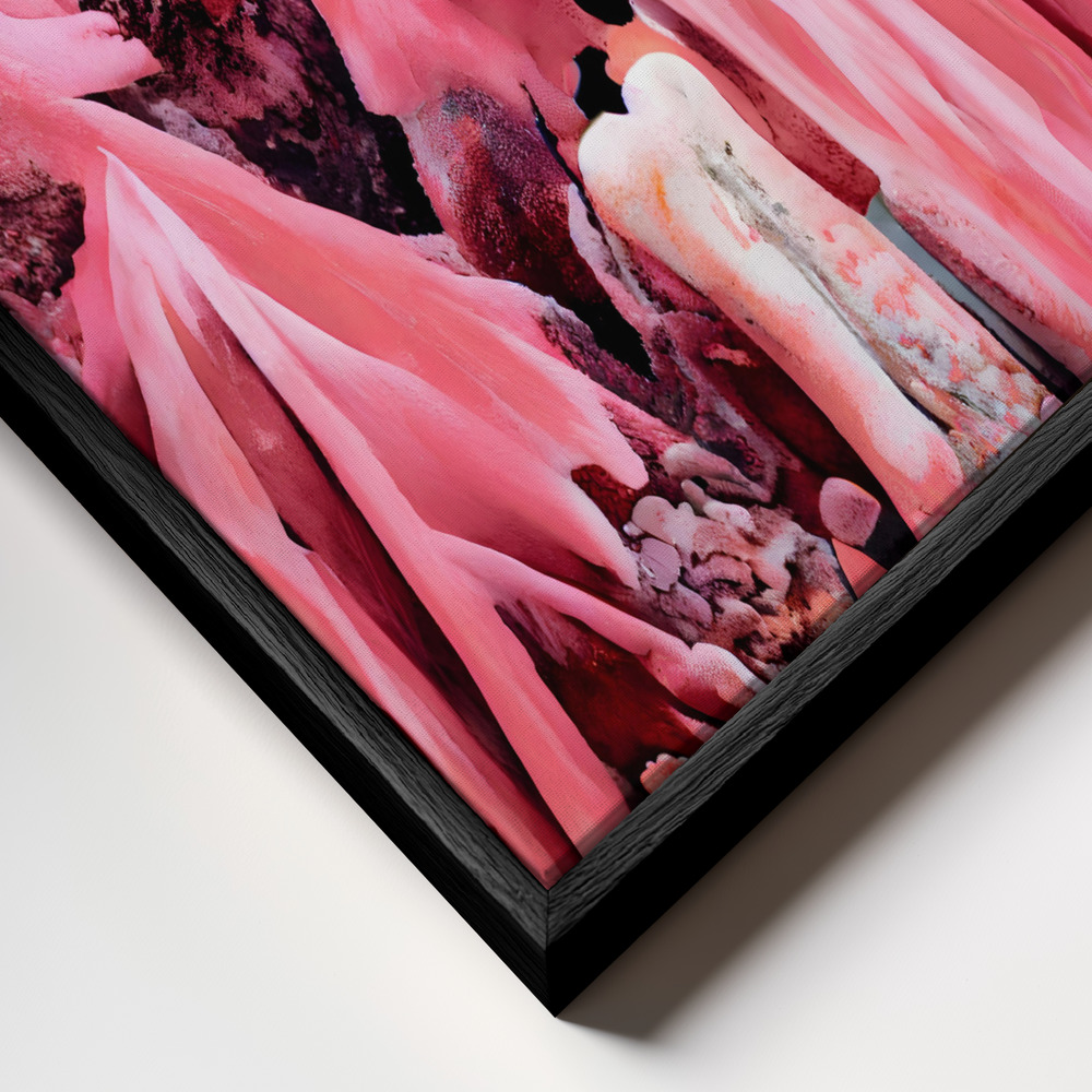 Canvas print - Textile Mountains frame close up - black frame