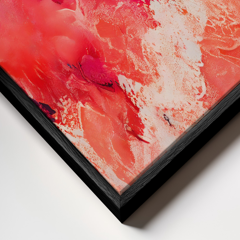 Canvas print - Pink Wave frame close up - black frame