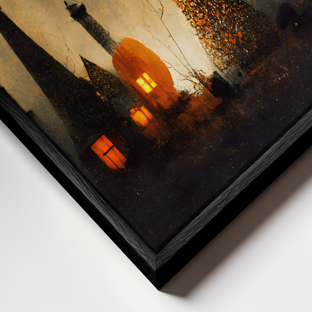 Toile - Village of the Witches cadre en gros plan - cadre noir