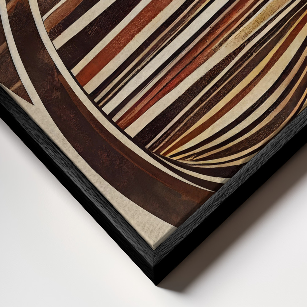 Lienzo - Curved Wood primer plano del marco - marco negro