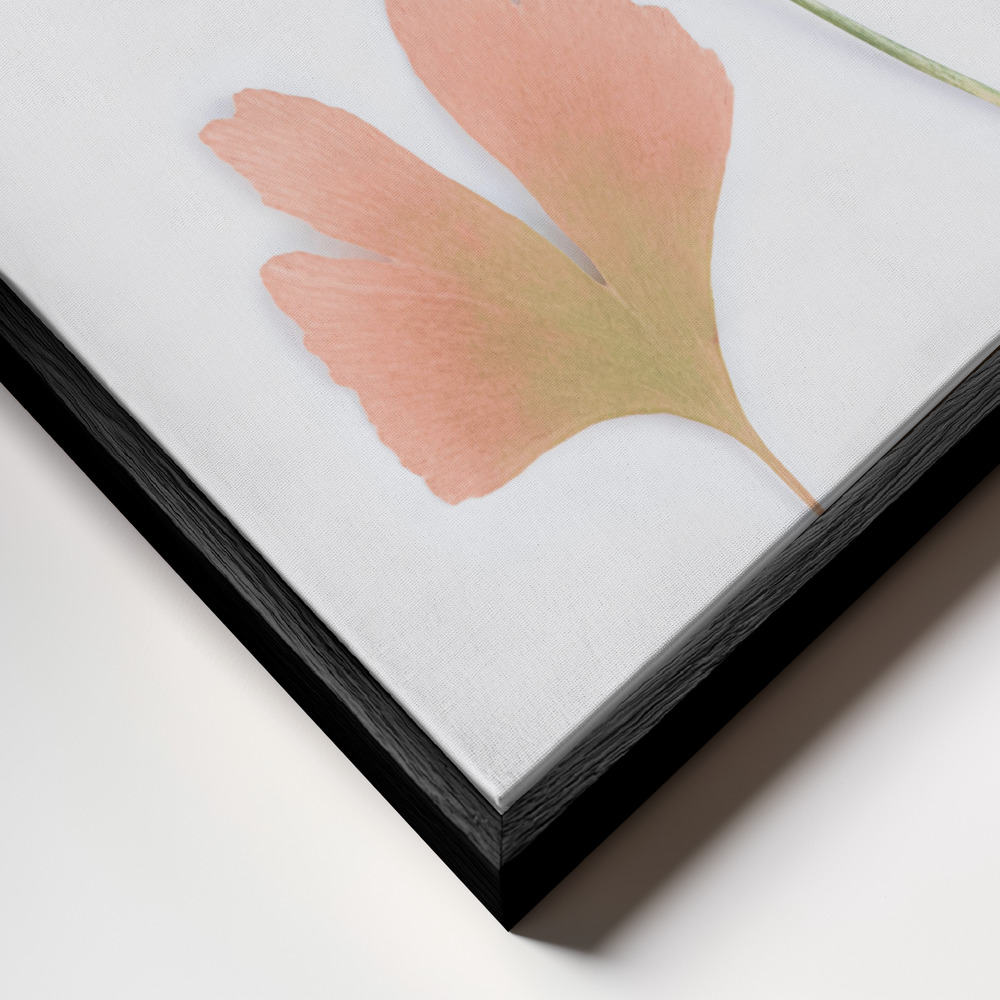 Obraz na płótnie - Pastel Ginkgo zbliżenie ramki - czarna ramka