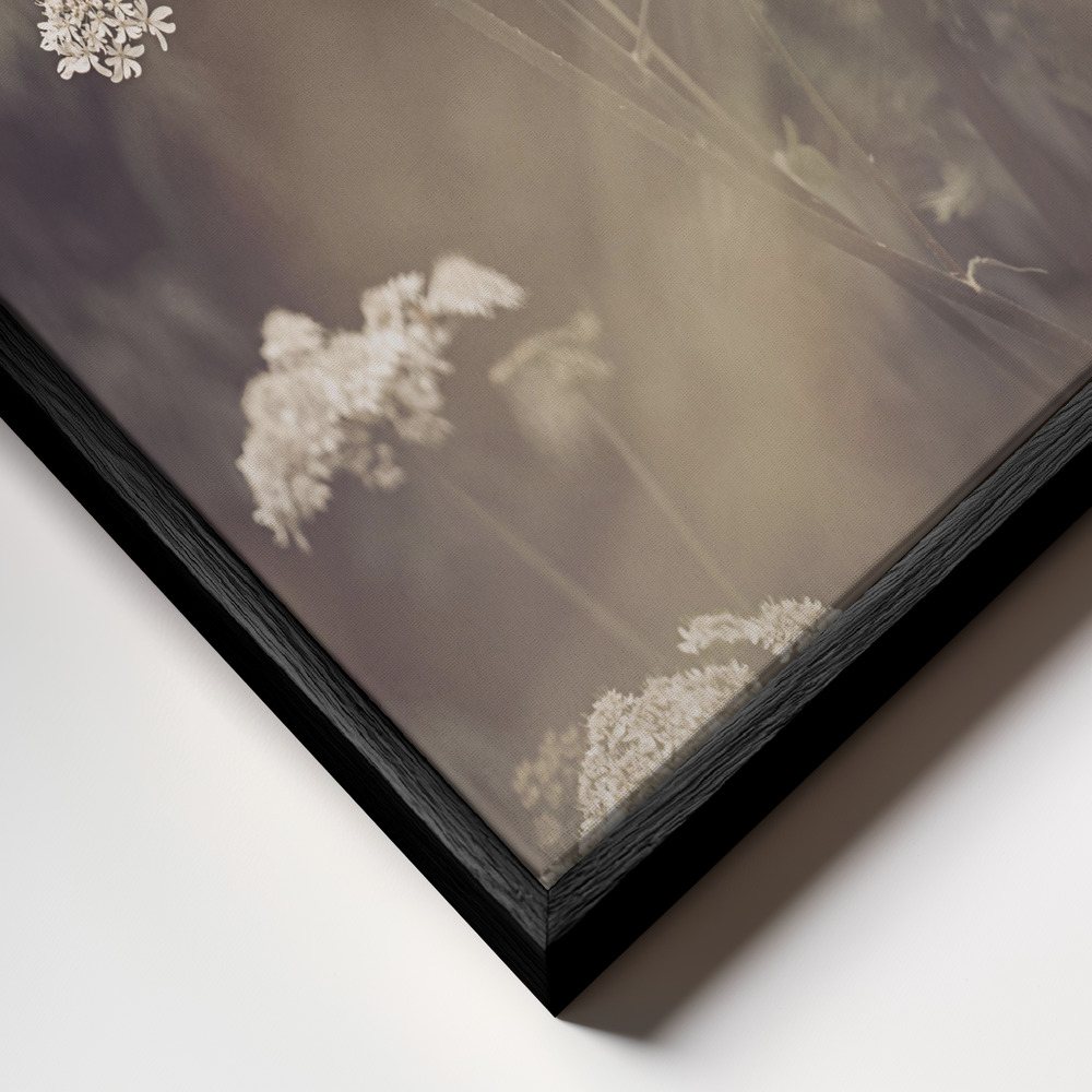 Canvas print - Wild Parsley frame close up - black frame