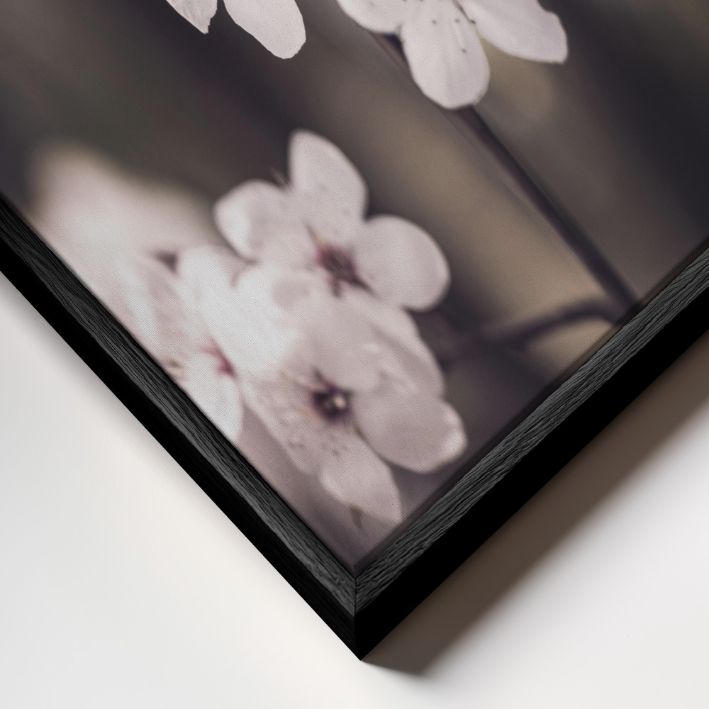 Obraz na płótnie - Blossoms zbliżenie ramki - czarna ramka