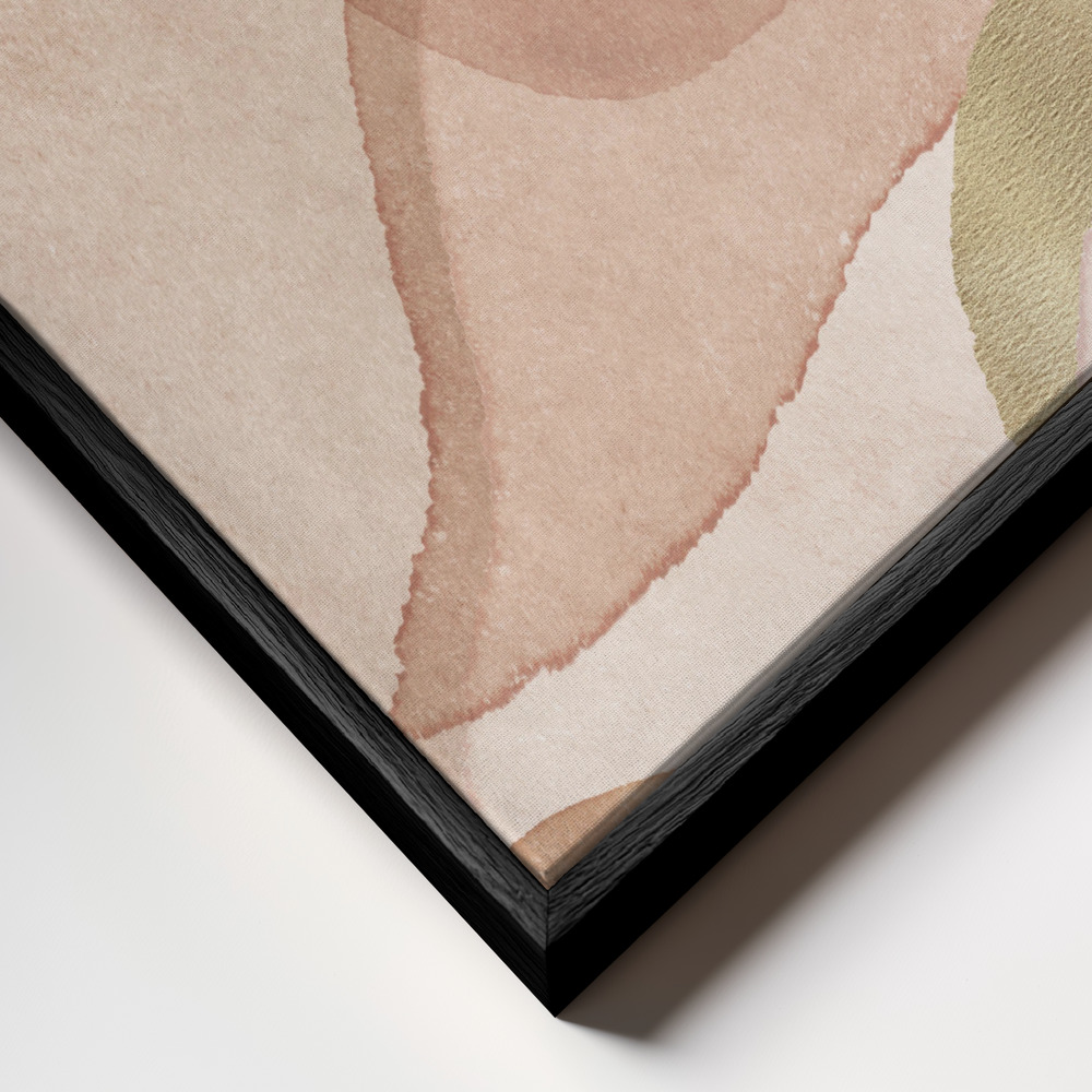 Canvas schilderi - Blush and Brown Abstract frame close-up - zwart frame