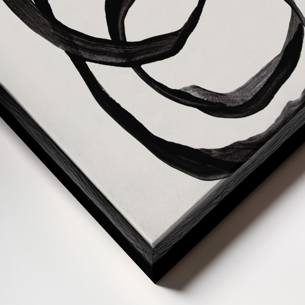 Canvas print - Abstract Lines II frame close up - black frame