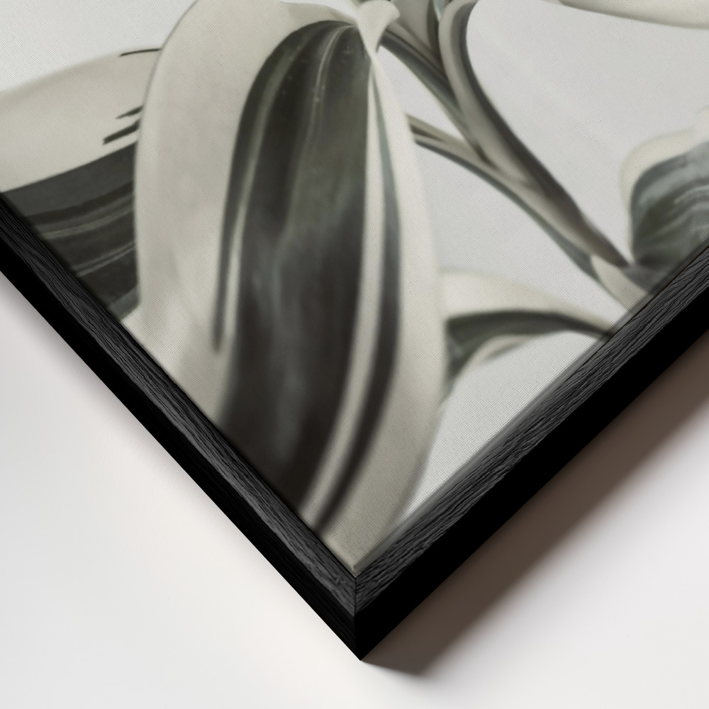 Canvas schilderi - Foliage frame close-up - zwart frame