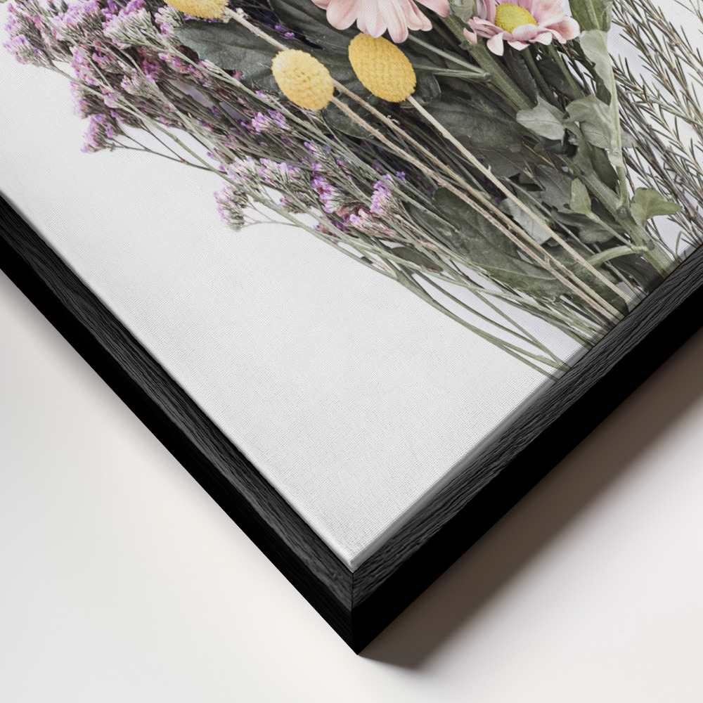 Canvas schilderi - Wildflowers frame close-up - zwart frame