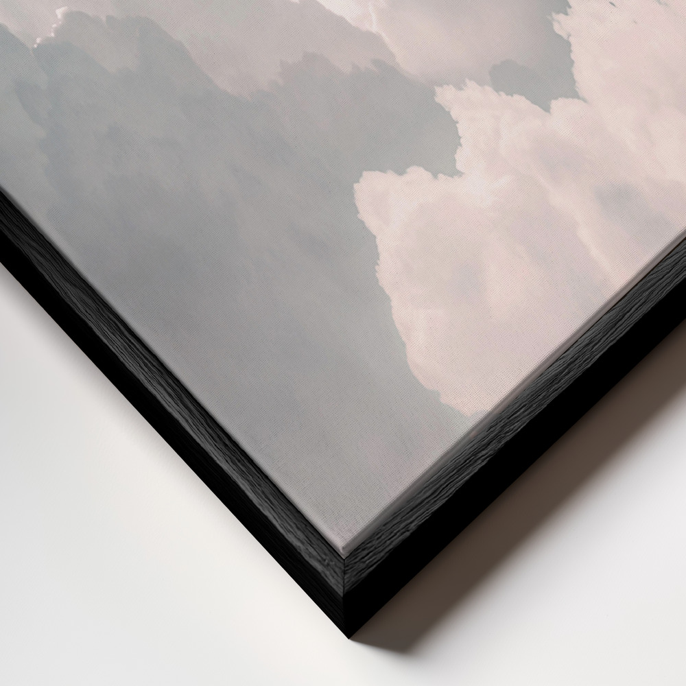 Lærred - Sky ramme nærbillede - sort ramme