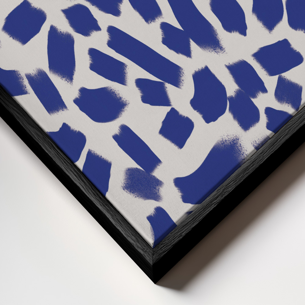 Canvas print - Blue Strokes Pattern frame close up - black frame