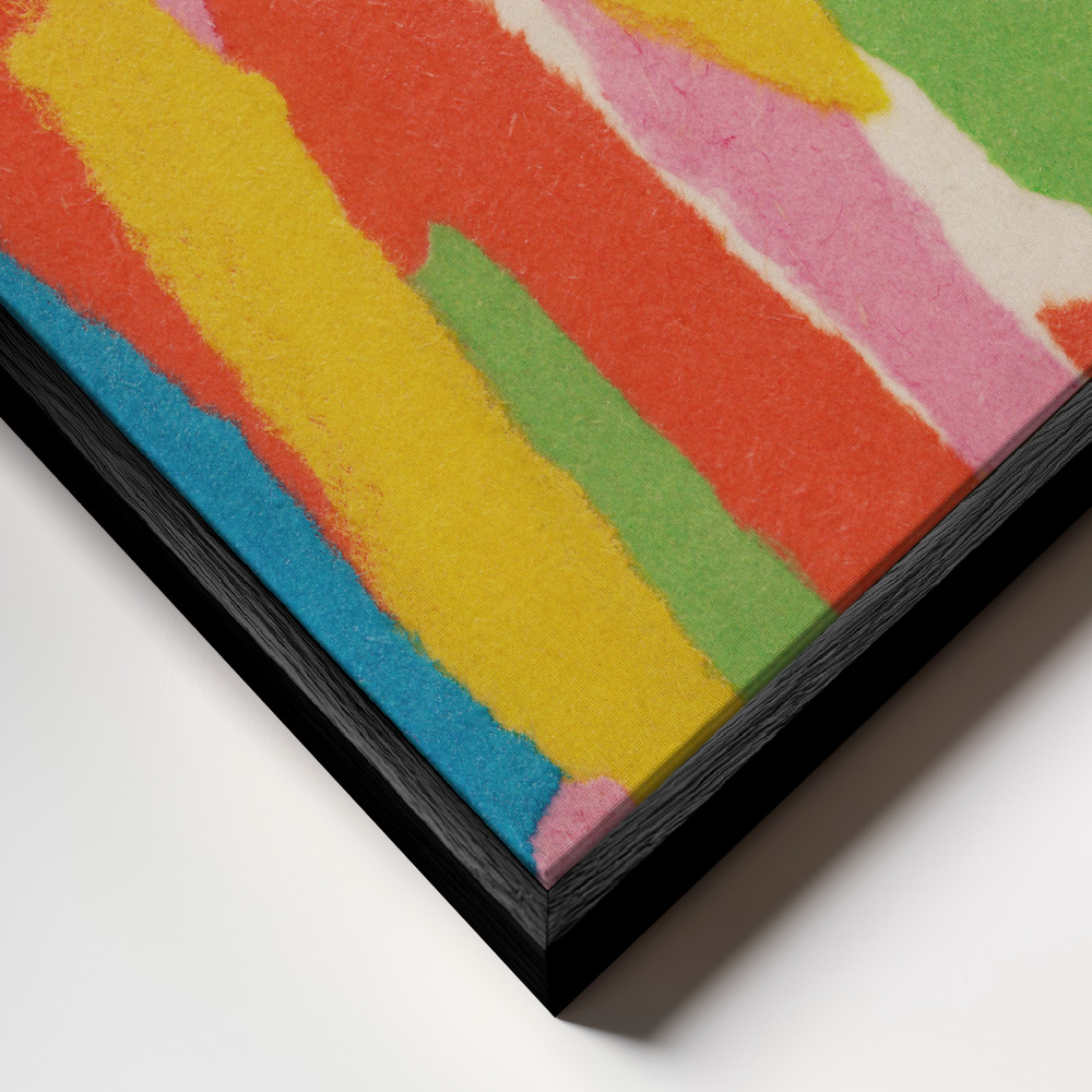 Canvas schilderi - Colorful Paper Collage #1 frame close-up - zwart frame