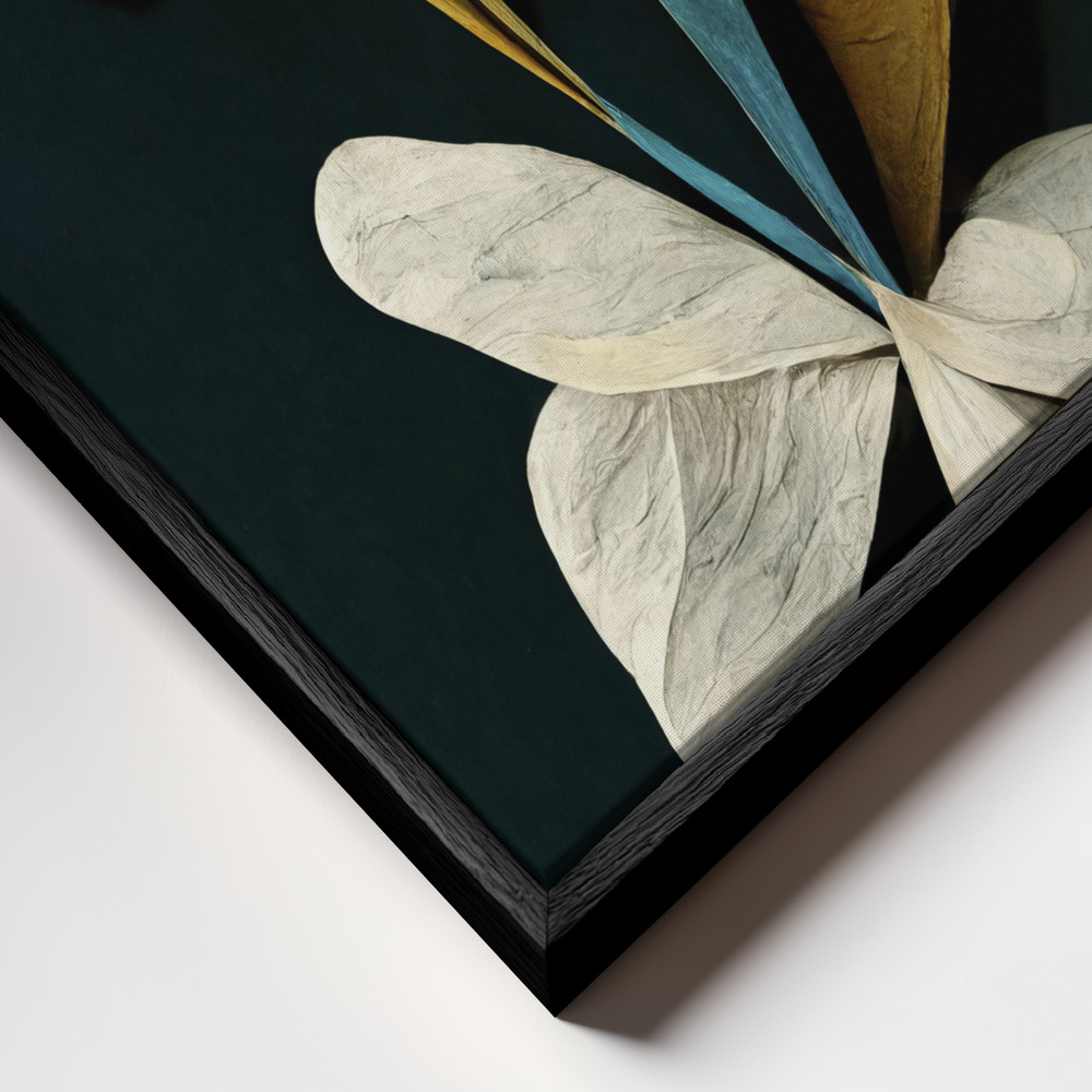 Canvas schilderi - A Paper Bouquet frame close-up - zwart frame