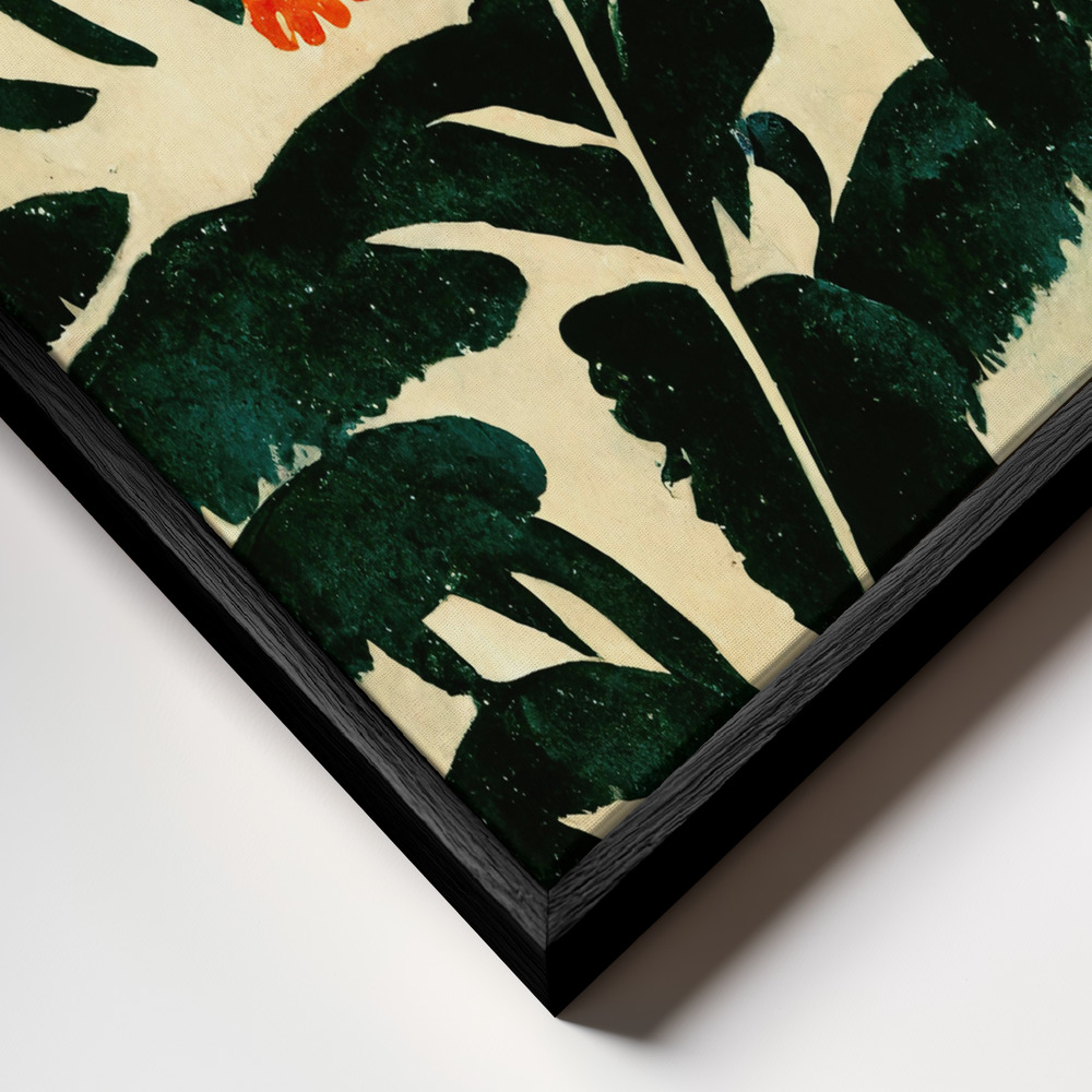 Canvas schilderi - Tiger In The Jungle frame close-up - zwart frame