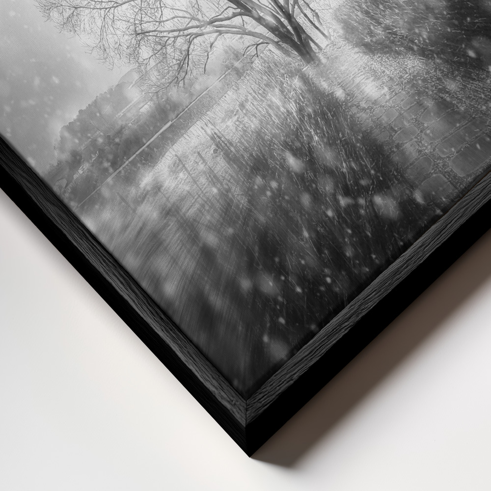 Toile - blizzard cadre en gros plan - cadre noir