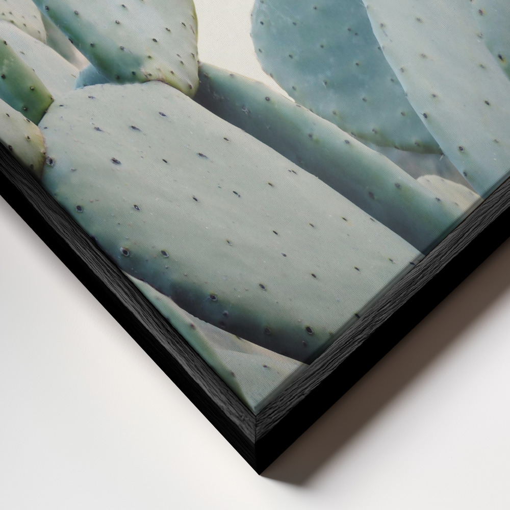 Toile - Pastel Cacti cadre en gros plan - cadre noir