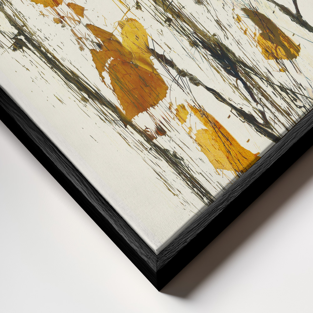 Canvas print - Leaves still life frame close up - black frame