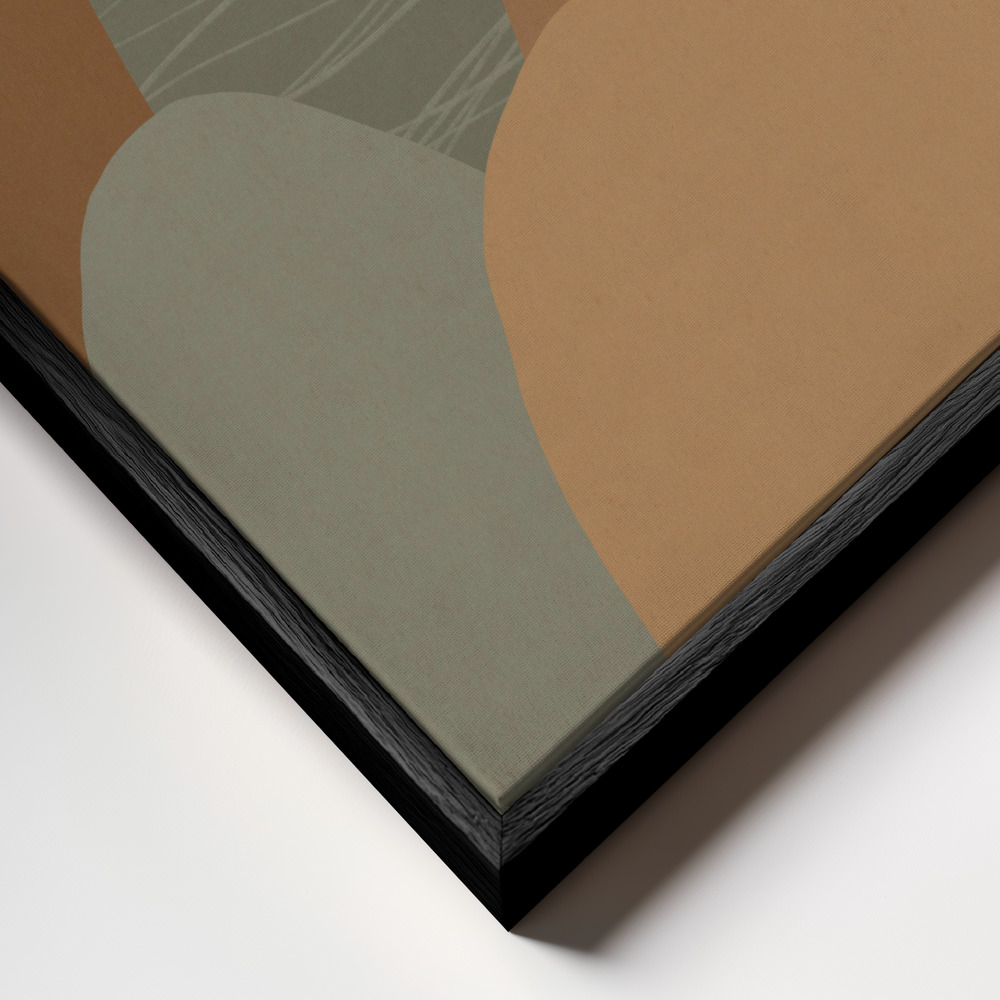 Canvas schilderi - Mountains #3 frame close-up - zwart frame