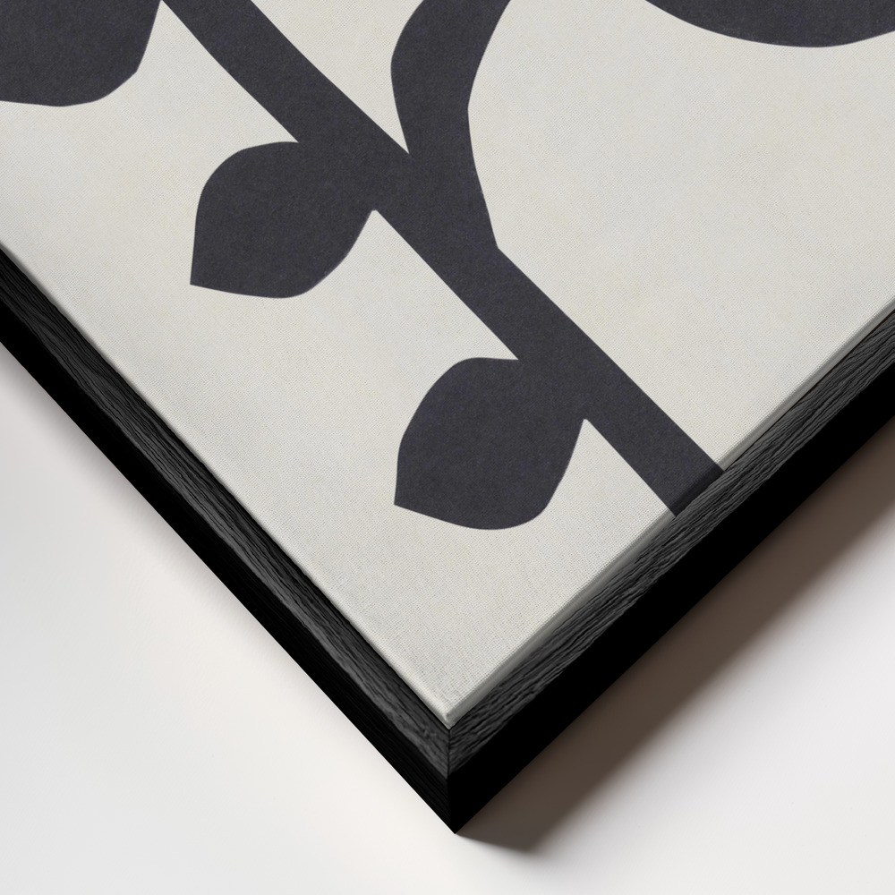 Canvas schilderi - Black Tulips #1 frame close-up - zwart frame