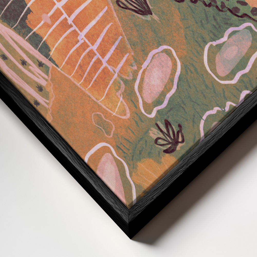 Canvastavla Magic Forest - Tavla ram närbild - svart ram